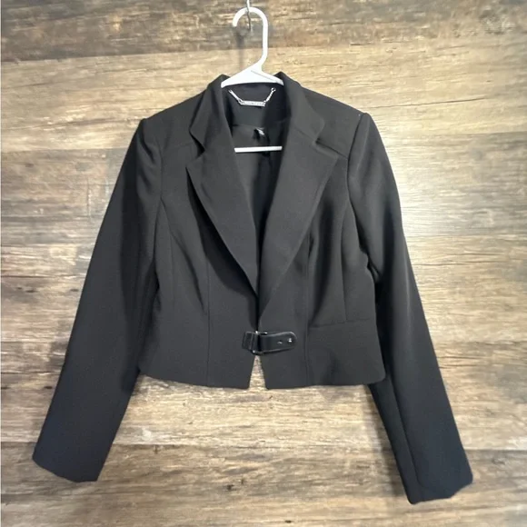 White House Black Market Black Cropped Blazer - Picture 1 of 6